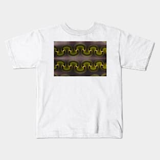 Golden Green Fractal Mushroom Trees Kids T-Shirt